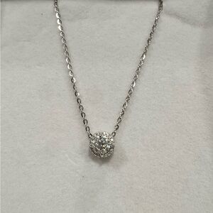Dazzling Moissanite in 925 Silver Pendant on Delicate 925 Chain. NEW in Box